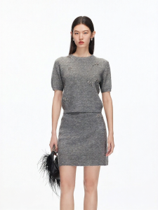Vero Moda | Chân Váy Len Pha Hoa Văn Mùa Thu