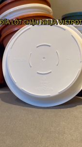 Đĩa nhựa mỏng nhẹ lót chậu cây VIETPOT màu trắng cây cảnh trang trí nhà vườn ban công