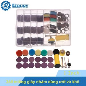 268 Miếng Giấy Nhám Khô Và Ướt Các Loại 1 Inch Độ Mịn 60-10000 Kèm Miếng Bọt Biển Đánh Bóng Và Đĩa Chà Nhám Dùng Cho Đánh Bóng Và Chà Nhám Kim Loại