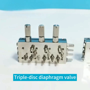 Dental Triple Diaphragm Valve 3×3mm+1×4.8mm Ports All Copper Dental Chair Air Control Valve