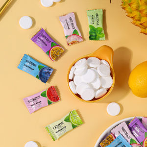 Kinjen Sea Salt Mint Flavor Sugar Free Candy Freshens Breath Kissing Candy Vitamin C Fruit Flavor Throat Soothing Candy Snacks