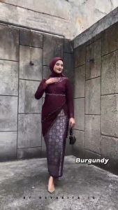 Set Kebaya Ghina Tunik Setelan Rok Songket Baju Wisuda Tunangan Kondangan Modern