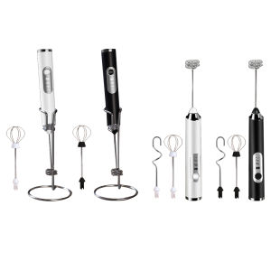 Electric Milk Frother Mixer Wireless Electrical Mini Coffee Maker Whisk Mixer Household Rechargeable 3 Speeds Stainless Steel Foam Maker Tools