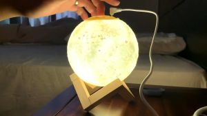 Humidifier 3 Colors Led Night Light Household Aromatherapy Diffuser 3D Air Humidifier With Wooden Frame Helping Sleep