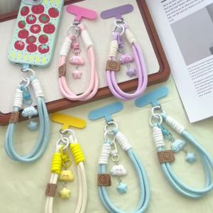 1pc 16cm Colorful Braided Lanyard Keychain Anti-Lost Knot Polyester Rope For DIY Handmade Keyring Bag Decoration Accessories