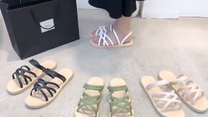 Dép Quai Chéo Nữ Đế Bệt Đan Dây Xinh Xắn Siêu Êm Dép Quai Giả Cối Cao Su Chống Trơn Trượt - Bum Store