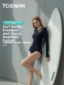 toswim | Sun Protection Slimming Conservative Womens Long Sleeve One-piece Swimsuit