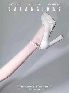 Giày Cao Gót Mary Janes Da Thật Cao Cấp Cho Nữ Mùa Xuân Hè Mới Về Đế Dày Chống Thấm Nước Gợi Cảm Váy Dài Đi Diễn