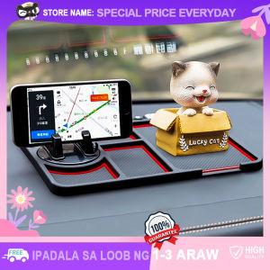 Multifunctional Car Anti Slip Mats with Temporarily Stop Sign Dashboard Storage Organizer with Mobile Phone Stand Anti-slip Holder Pad