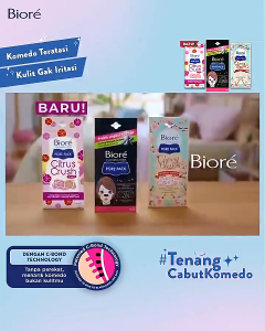 [PAKET 6PCS] BIORE Pore Pack Plester Pembersih Komedo Black Oil Absorbing Powder 4 Strip