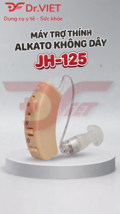 Máy trợ thính Alkato Không Dây JH-125 đeo sau tai cho người lãng tai nghe kém khuếch đại âm thanh giảm hú rít
