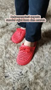 Sepatu Sandal Korea RAJUT Estetik Nyaman Lentur Empuk Tidak Licin