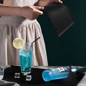 Bar Mat Anti-slip Rubber Mats Thickened Pvc Rubber Shock absorbers Bar Counter Mat Black