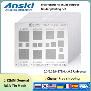 Universal Multi-Purpose Solder Stencil 0.3/0.35/0.375/0.4/0.545° Hole for Mobile Phone CPU BGA Reballing Stencil tool
