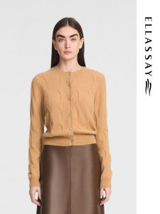 Fashionable Retro Style Womens Slim Fit Knitting Sweater E LLASSAY Autumn Winter New Arrivals Made with Camel Wool And Silk