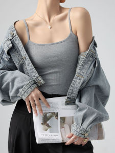 Womens Small Strap Vest Top Summer Outerwear Sleeveless White Base Layer Cover Side Breast Spring Commute Style Slim Fit