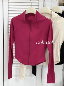 Áo Khoác Yoga Nữ Dài Tay Khóa Kéo Thể Thao Chạy Bộ Quần Áo Thể Dục Ôm Vừa Vặn Tạo Hình Cơ Thể Mỏng Cảm Giác Trần