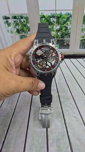 JAM TANGAN TRANSPARAN BANDED AUTOMATIC TERNAMA TALI RUBBER
