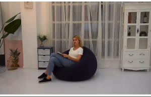 lazy sofa หนา flocking โซฟาพองชี้เกียจเอนกายสุทธิสี่แดงเดียวที่สะดวกสบายอุจจาระนอนพักกลางวันแบ่งสร้างสรรค์แบบพกพาเก้าอี