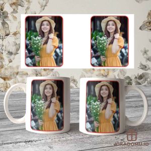 Mug bunglon custom cangkir keramik berubah warna kado ulang tahun wisuda pernikahan