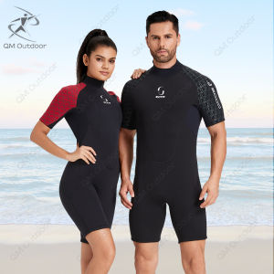 Mens Womens 3mm Neoprene Shorty Wetsuit One-piece Diving Suit for Scuba Diving Snorkeling Surfing Swimming