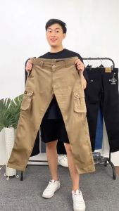 Zweckout Label - Celana Panjang Pria Cargo Pants Slim Fit Grey