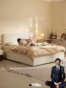 Storage Double Fabric Bed for Small Rooms