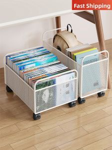 Under Desk Book Storage Cart With Wheels
