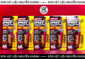 Keo dán Epoxy 2 thành phần Pioneer Plus Five – màu xám chịu nhiệt 300°C dán kim loại kính gỗ bê tông