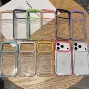 Luxury Clear Card Slot Phone Case For iPhone 17 Air 14 15 11 13 12 XS 16 Pro Max XR 7/8 Plus Photo Wallet Soft Shockproof Cover