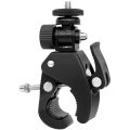 1Pc Black 1/4 Camera DV DSLR Bike Bicycle Handlebar Clamp Bracket Tripod Mount Screw Clip For  For Camera DV. 
