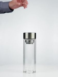 Fuguang | Double Layered Antibacterial Tea Separation Glass Cup for Office Business