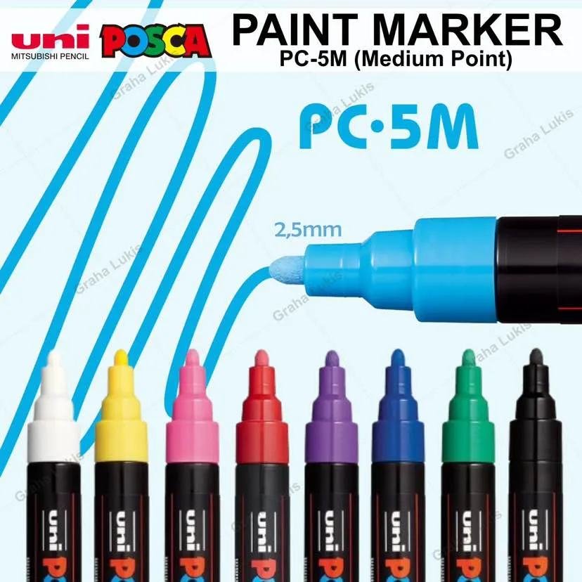 Uni Posca Paint Marker PC-5M Medium Point Marker Cat Untuk Seni