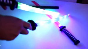 Demon Slayer acousto-optic Japan Light Sword with scabbard Weapon Cosplay Samurai Ninja Prop Flash Toys For Kids