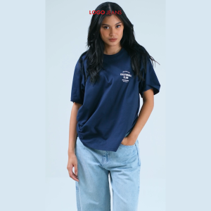 Logo Jeans Kaos Wanita Oversize Nelle Navy 12868L4NA