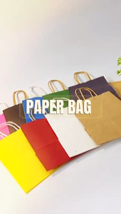 50pcs Paper Bag / Beg Goodies Kahwin / Plain Paper Bag / Kraft Paper Bag Birthday Paper Bag / Shopping Paper Bag / Door Gift Paper Bag