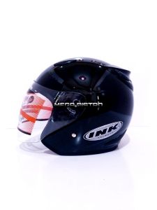 helm model ink centro hitam metalik