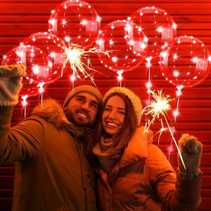 4PCS Led Balloon With Light Luminous Transparent Bobo Ballons Wedding Birthday Party Decoration LED Light Balloon