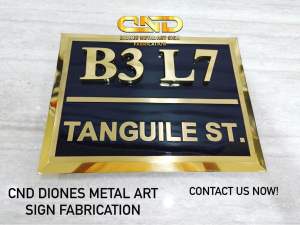 Brass Metal Customized home address sign 8.5 x 10.5 inches