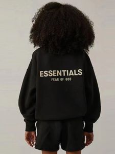 Áo Nỉ Tròn Lót Lông Cừu Phong Cách Đường Phố Cho Trẻ Em Mùa Thu Đông Áo Khoác Ngoài Rộng Rãi in Chữ Áo Nỉ Cotton Thường Ngày Cho Bé Trai Và Bé Gái