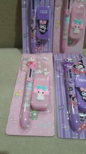 (2 IN 1) SET ALAT TULIS PULPEN 6 WARNA & TIP EX KUROMI MELODY