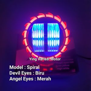 Lampu Utama Projie Biled Daymeker 2 Lensa High Low 2.5 inch Universal Putih Kuning