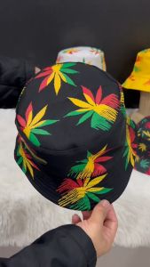 หมวก Bucket Herb ลายใบสมุนไพร reggae style สีสันสวยงาม 05-H27