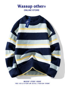 Áo Sweater Knit Sọc Retro