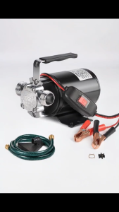 Máy bơm chuyển dầu và nước điện đa năng di động 12/24V 1/10HP 330GPH chuyên dụng cho dầu diesel dầu nhớt nước kèm bộ ống dẫn