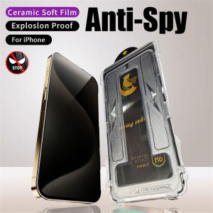 Cho iPhone 16 15 14 13 12 11 Cộng Với Pro Max X XR XS Max bọc hoàn toàn Mềm chống nhìn trộm Microcrystal Gốm Phim Chống Bụi Chống Sốc miếng bảo vệ màn hình không có kính cường lực