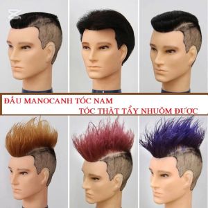 Đầu manocanh nam học tóc tóc thật 99% đầu ma nơ canh nam tóc thật cho học viên thợ tóc @hoangrandy