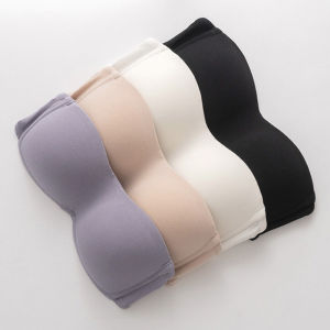 Blue Peninsula Summer Invisible Strapless Bra Modal Anti-Slip Detachable Large Chest Small Effect Underwear Youth Female Full Cup