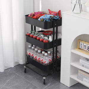 Scandinavian Ins Trolley Dining Car Multi-Layer Portable Tea Storage Multifunctional Tableware Trolley with Armrest