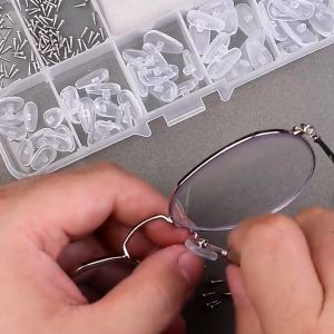 Eyeglasses Sunglasses Silicone Nose Pads Set Glasses Optical Repair Kit Screw Nut Nose Pad Set